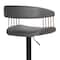 Armen Living Calista Adjustable Bar Stool in Gray Faux Leather with Golden Bronze and Black Metal LCCABACOGRY - alternate 10